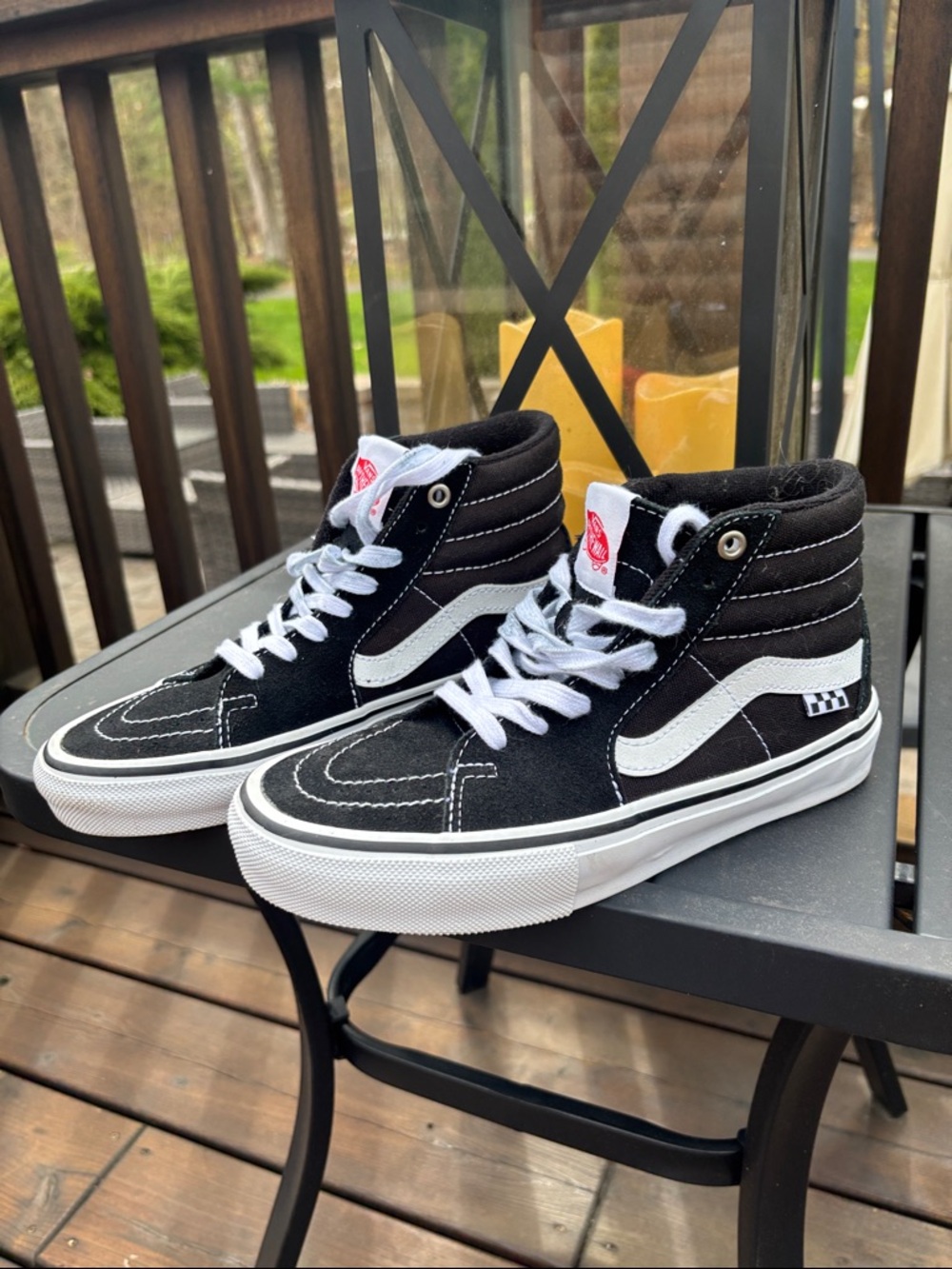 Vans Black & White High Top Skate Sneakers